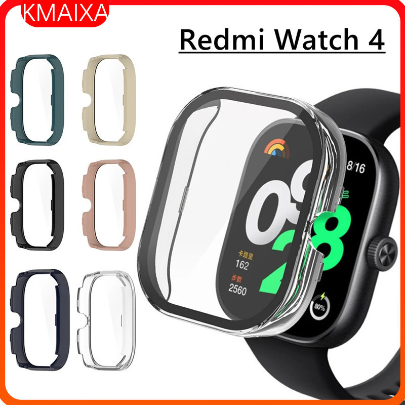 กรณีสําหรับ Redmi Watch 4 กรณี Smartwatch Xiaomi กระจกนิรภัย PC ฝาครอบ Anti-scratch ฟิล์มป้องกันหน้าจอ Shell รอบ 9H Hard PC กันชนกรณี Redmi นาฬิกา 4