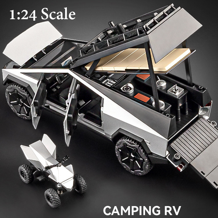 โมเดลรถปิ๊กอัพ Tesla สเกล 1:24 พร้อมเสียง และไฟ เหมาะกับของขวัญ ของเล่นสําหรับเด็ก ของสะสม