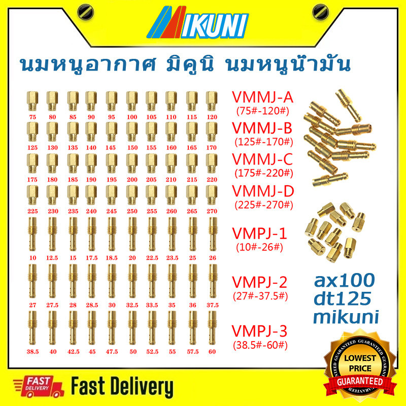 นมหนูเคเหลี่ยม ชุดล่ะ 10/20 ชิ้น นมหนูอากาศ มิคูนิ/นมหนูน้ำมัน​ อย่างดี​ เกรด mikuni ax100 dt125 y110 rxz vm tm tmx
