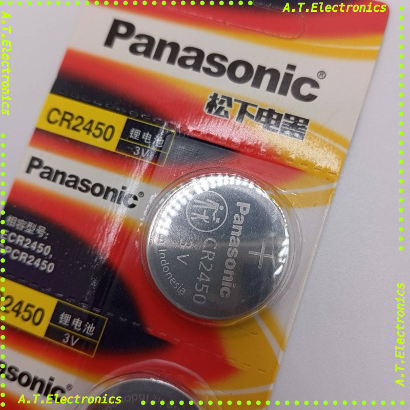 พร้อมส่ง! CR2450 ราคาต่อชิ้น ถ่านกระดุมลิเทียมpanasonicสำหรับใส่รีโมทรถยนต์และมอเตอร์ไซ CR2450