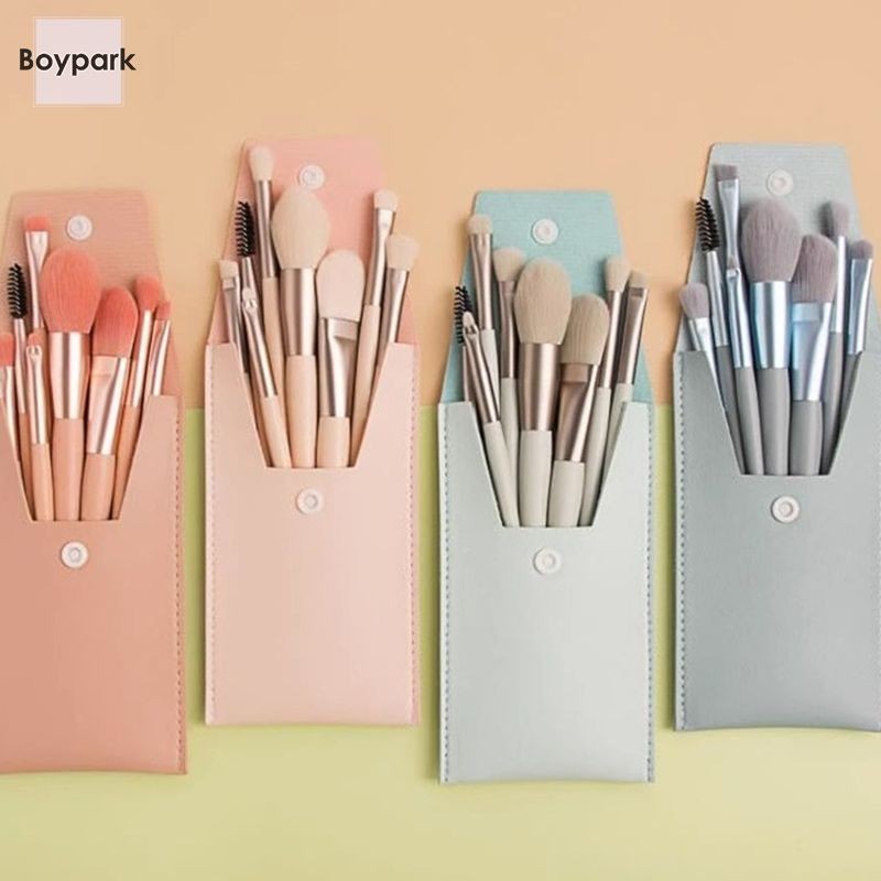 BY.thMakeup Brush 8 Nylon Brushes High Gloss Brush. แปรงปัดแก้ม แปรงอายแชโดว์ Face Beauty Set Brush-BY