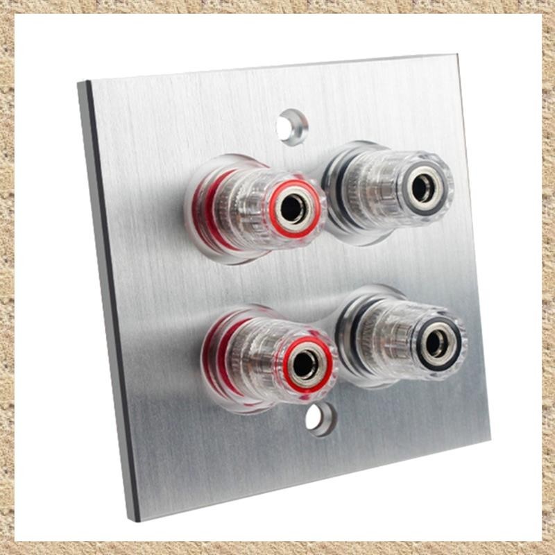 [UQOE] Connector Banana Wall Plate Banana Plug Binding Post Wall Plate สําหรับโฮมเธียเตอร์