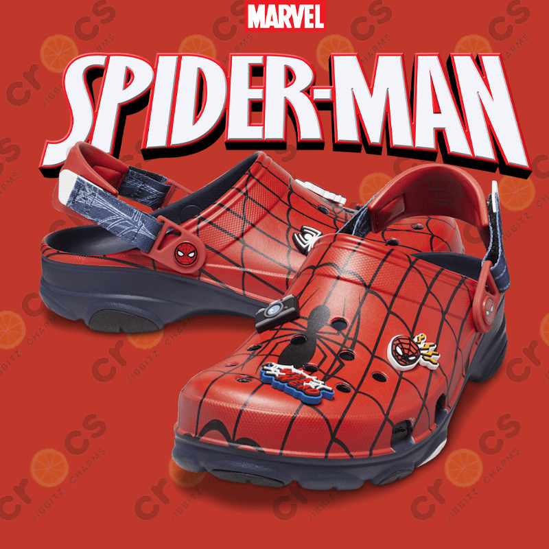 Crocs สําหรับเด็ก Spider Man All-Terrain Clog รองเท้าชายหาดกันลื่นทนต่อการสึกหรอ #208786