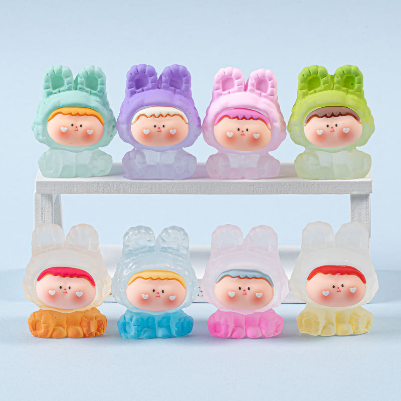 8 ชิ้น Heart Face สีสวย 3D เรซิ่น Charms สําหรับ DIY (4-345)