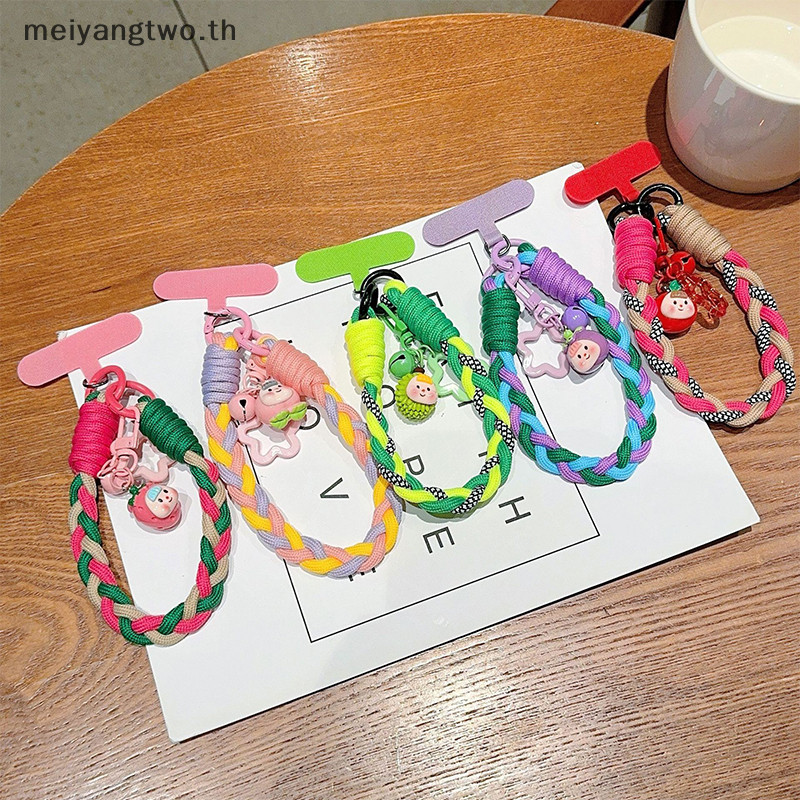 Meiyangtwo.th สายรัดข้อมือการ์ตูนสร้างสรรค์จี้ผลไม้น่ารัก Anti-Loss ที่วางโทรศัพท์มือถือสีสันสดใสสายคล้องมือโทรศัพท์มือถือ Landyard ใหม่