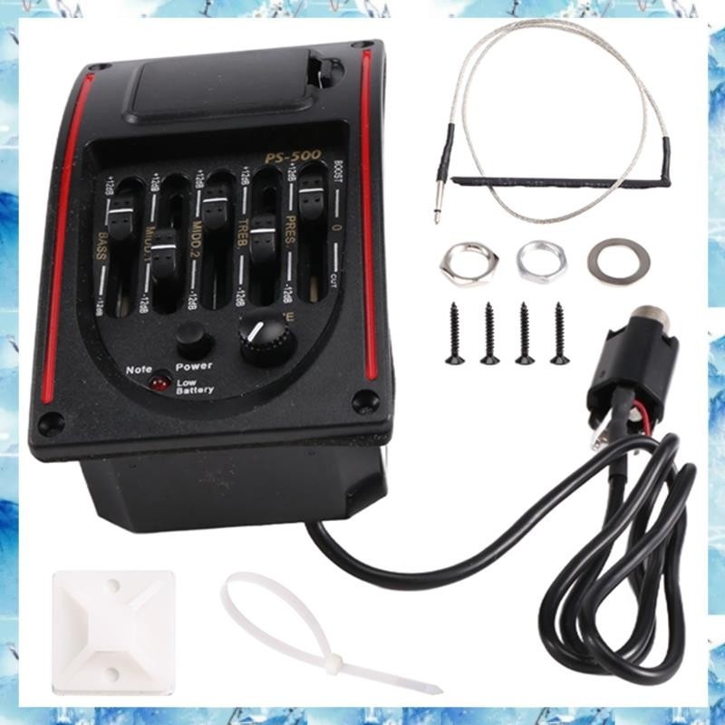 [ ] 5-band Tone Controls EQ Equalizer Tuner PS-500 5-Band Acoustic Guitar EQ Preamp Equalizer Pickup กีตาร์อะคูสติก
