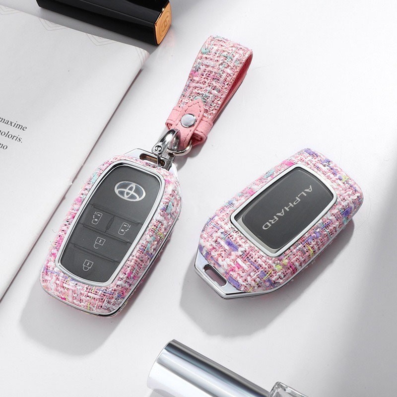 Toyota Alphard Vellfire Innova 2023 Hilux G Rogue Harrier Land Cruiser หรูหรา Superior Key Cover (สิ่งทอแฮนด์เมด)
