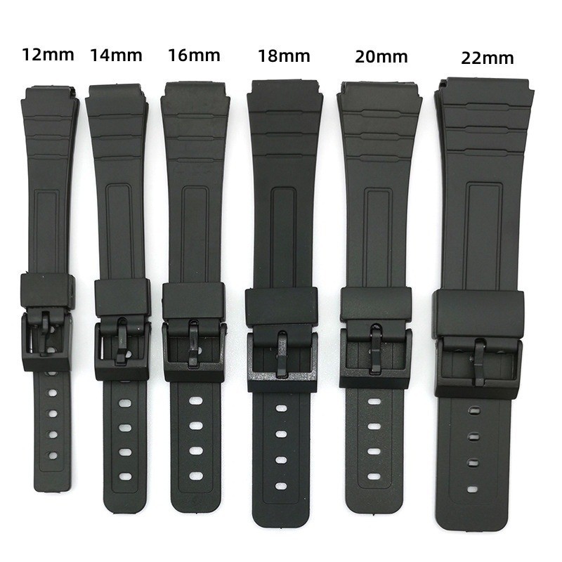 12/14/16/18/20/22 มม.สายนาฬิกาซิลิโคนสําหรับ Casio W800H กีฬายางนุ่ม Universal Wristbelt สําหรับ SGW400 F91W F84 F105/108/A158/168