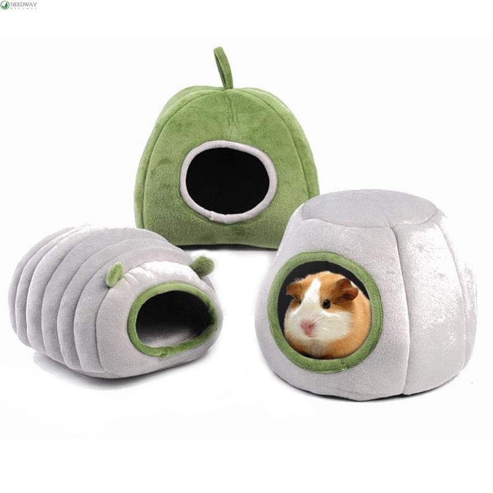 Needway เต็นท์บ้านหนูแฮมสเตอร์เม่นซ่อนถ้ําน้ําตาลอบอุ่นโคซี่สําหรับสัตว์เลี้ยงหนูแฮมสเตอร์หลากสี