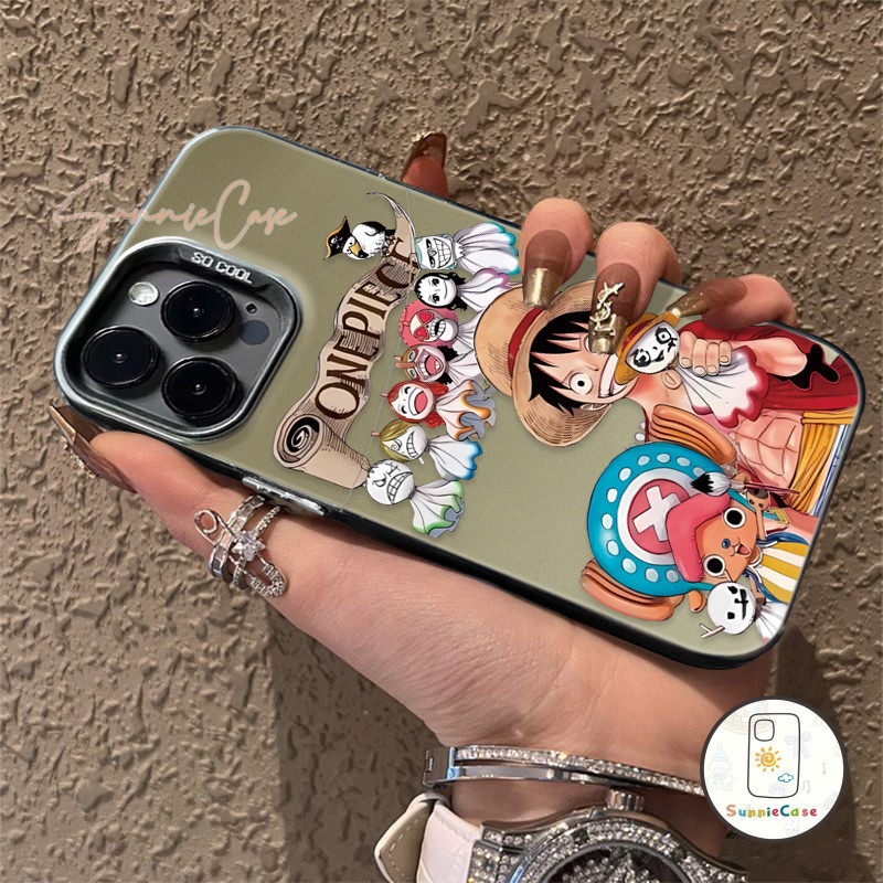 One Piece แบรนด์แนวโน้ม แฟชั่นการ์ตูนดูเดิล เคสไอโฟน iPhone 11 14 13 15 12 Pro Max XS XR X Max 8 7 15 14 Plus 7Plus SE