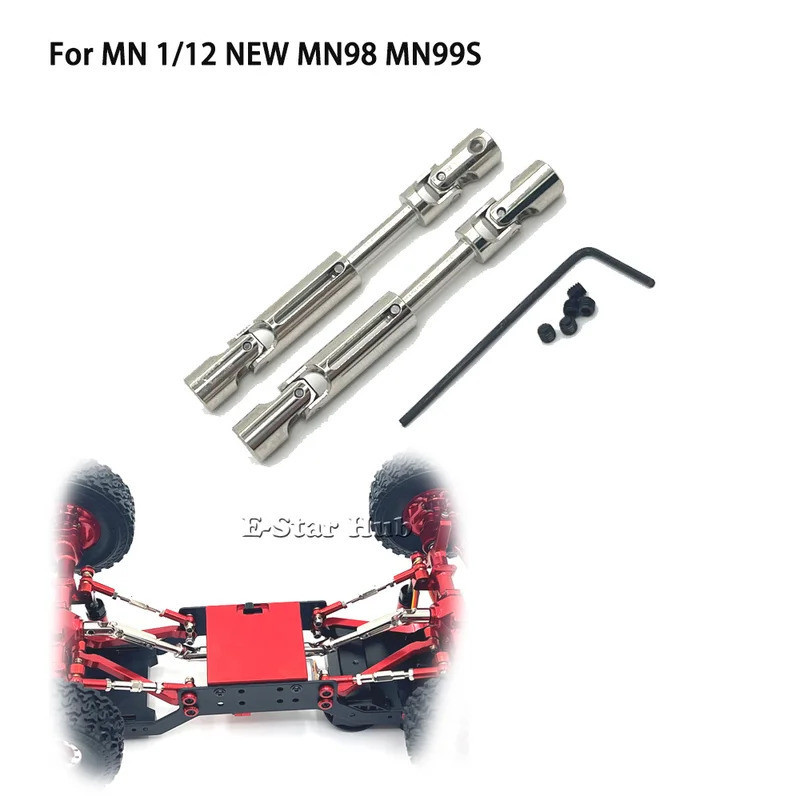ด้านหน้าด้านหลังไดรฟ์เพลาสำหรับ MN 1/12ใหม่ MN98 MN99S Op อุปกรณ์เสริมโลหะอะไหล่อัพเกรด RC รุ่น Crawler รถบรรทุก Buggy truggy