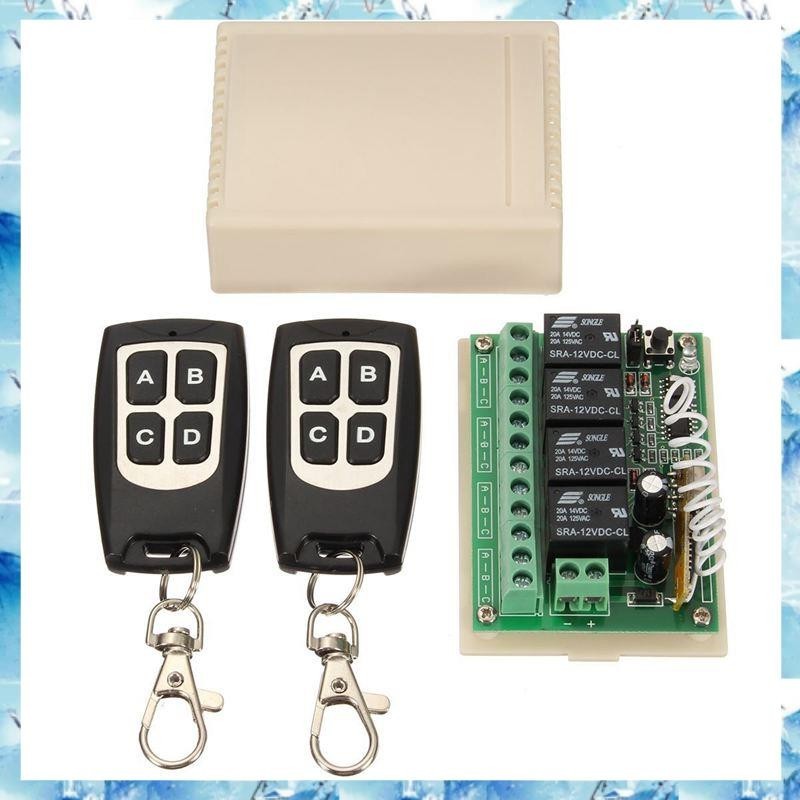 [ ] 12v 4CH ช่อง 433Mhz รีโมทคอนโทรลไร้สายสวิทช์วงจรรวม 2 เครื่องส่งสัญญาณ DIY เปลี่ยนชิ้นส่วนชุดเครื่องมือ