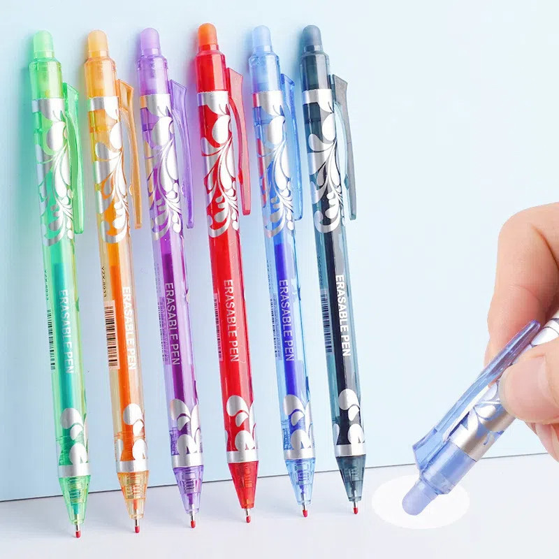 1ชิ้นสีกดปากกาเจลลบได้ปากกาลบได้สีแดงสีม่วงสีเขียวหมึกเขียนปากกานักเรียนอุปกรณ์การเรียน