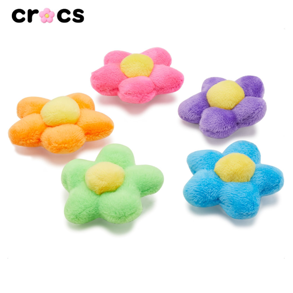 ใหม่ Crocs 3D Plush Sunflower อุปกรณ์เสริม DIY รองเท้าหัวเข็มขัดอุปกรณ์เสริมคุณภาพสูงตกแต่งรองเท้าหัวเข็มขัด