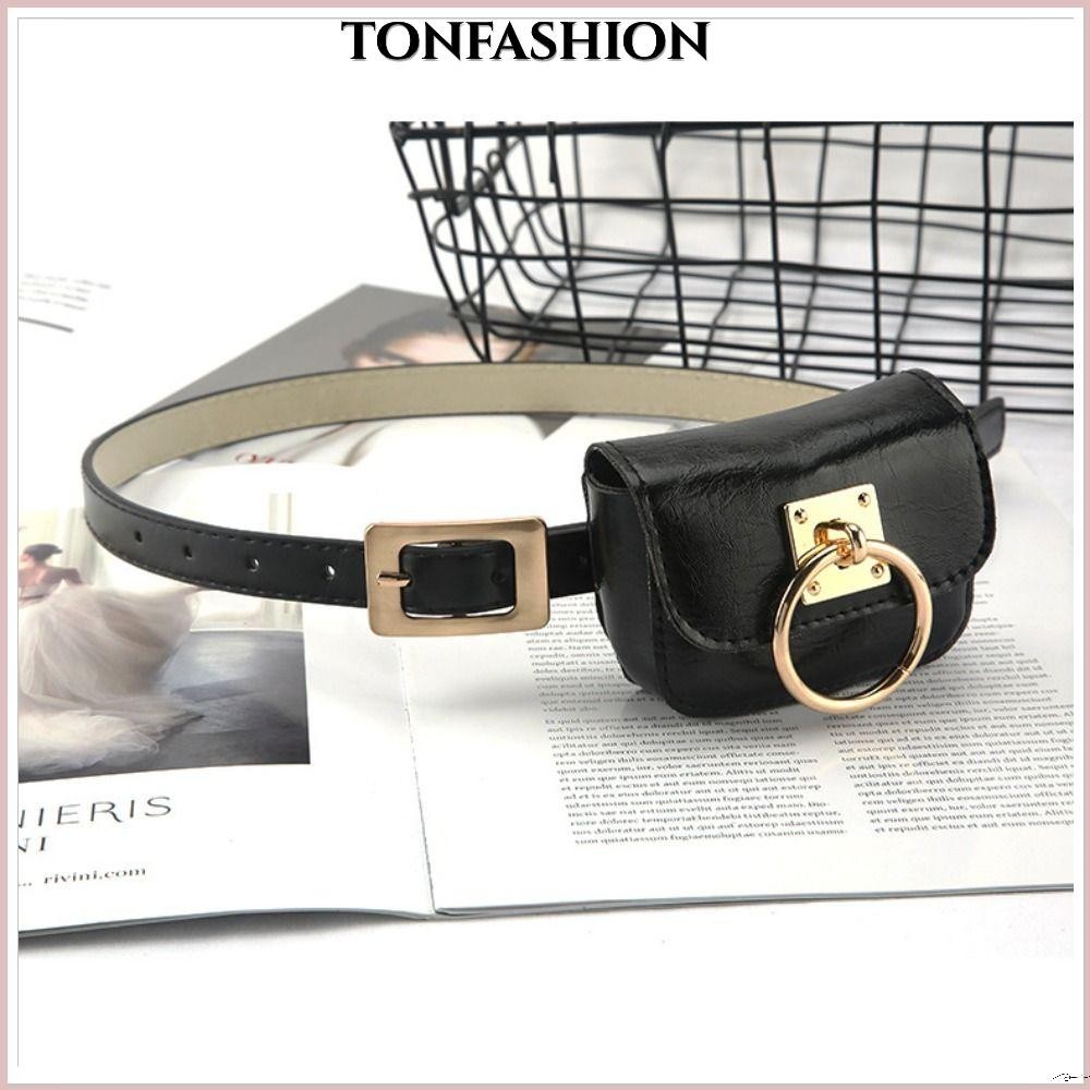 Tonfashion ผู้หญิงกระเป๋าเข็มขัดวินเทจ, Punk Square Heart Travel กระเป๋าคาดเอว Gothic Fanny แพ็ค, สีดํา Y2K สไตล์ PU หนังหัวเข็มขัดโลหะเข็มขัด