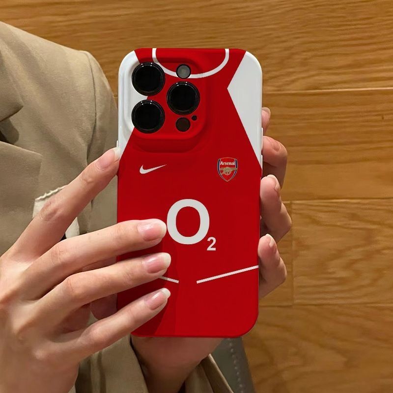 Arsenal Jersey QYJS เคสโทรศัพท์เหมาะสําหรับ IPhone 15 ProMax 14 13 12 PRO 11 7 8 PLUS 14 15 PLUS X XS XR XSMAX SE ฟิล์ม Hard Shell Shock-proof PC เคสป้องกัน WMUX