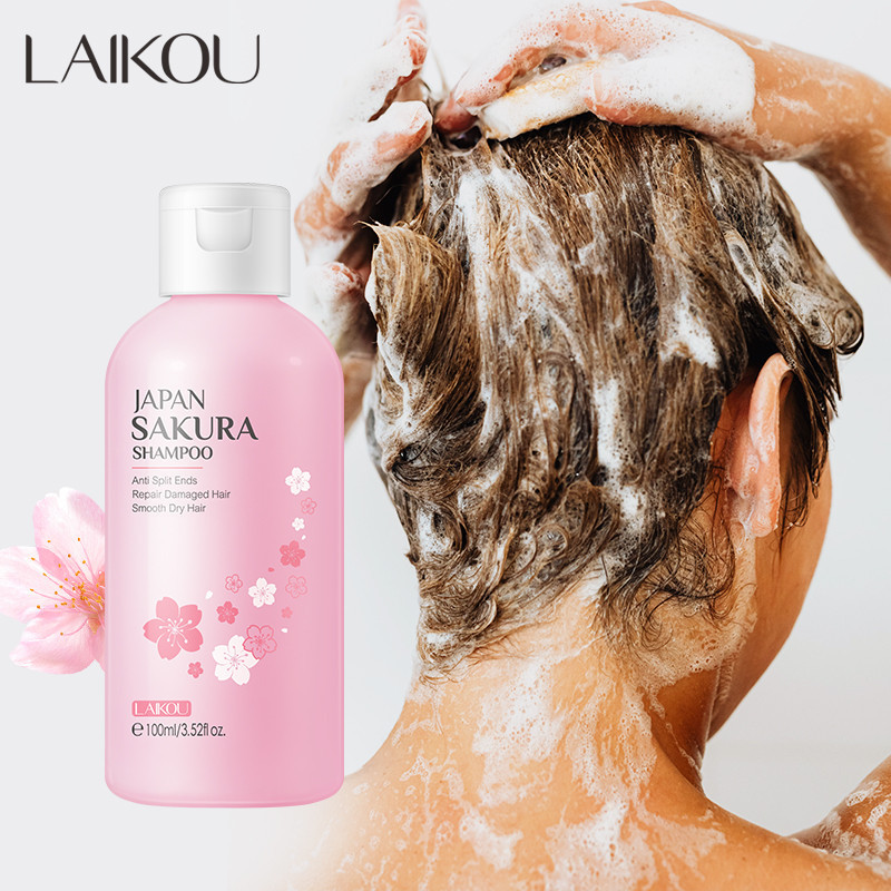 Laikou แชมพูซากุระ ป้องกันผมแห้ง 100 มล.