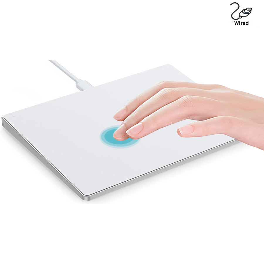 โลหะผสม USB แบบมีสาย Multi-TouchTrackpad เมาส์ Slim พื้นผิวกระจกนิรภัยพร้อมการนําทางความแม่นยําสูงเมาส์ทัชแพดแบบมีสายสําหรับแล็ปท็อปพีซี