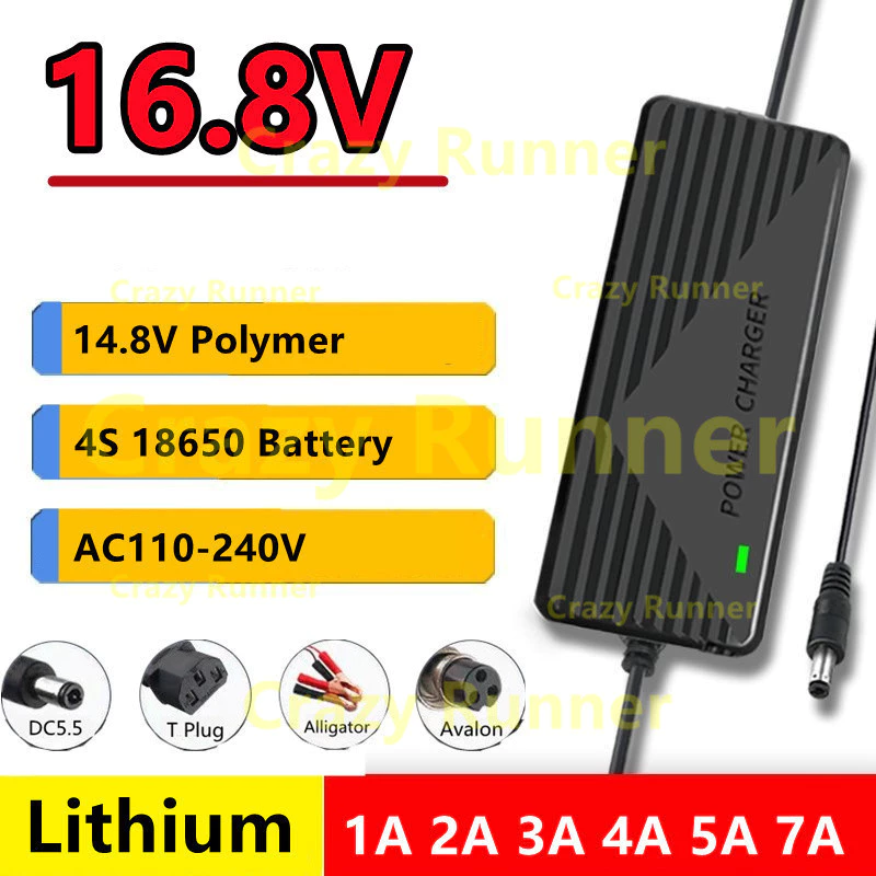 16.8v 1A 2A 3A 4A 5A 7A AC110-240V 4S 18650 14.8V Polymer Lithium Battery Chargerที่ชาร์จแบตเตอรี่ลิเธียม ชาร์จ อะแดปเตอร์ เจาะสายชาร์จอัจฉริยะ