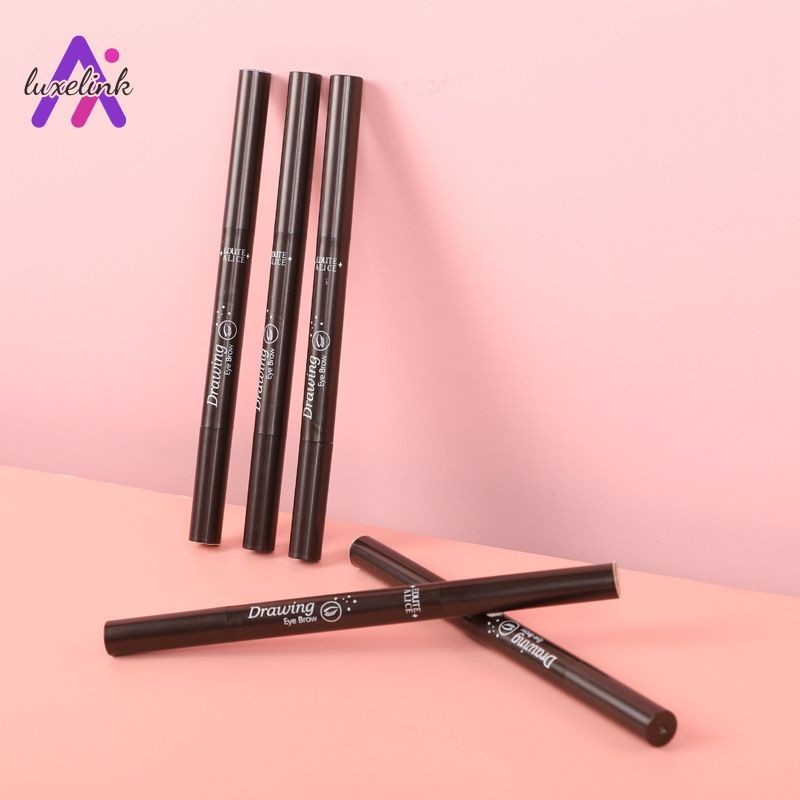 luxelink ดินสอเขียนคิ้ว ติดทนนาน สีน้ำตาลเข้มธรรมชาติ กันน้ำ นสอเขียนคิ้ว กันน้ำ Double eyebrow ดินสอเขียนคิ้ว เครื่องสำอางสำหรับ