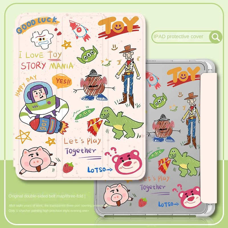 เคส TPU ป้องกันสําหรับ iPad 2021 pro11 Toy Story Graffiti Gen5 Gen6 กรณี Geng 7 10.2 pro11 Gen8 Gen9 9.7 Air3 10.5 Gen10 mini6