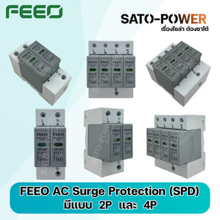 FEEO AC Surge Protection (SPD) 2P-4P อุปกรณ์ป้องกันฟ้าผ่าในระบบไฟฟ้ากระแสสลับในงานโซล่าเซลล์