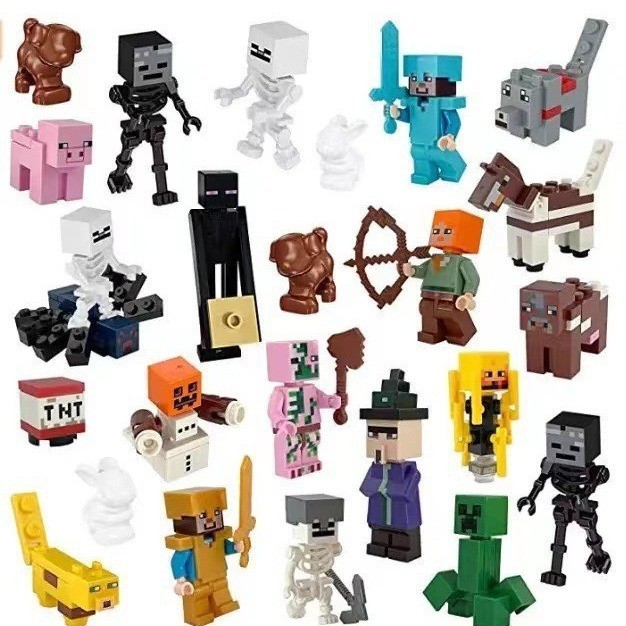 Moc Lego Minecraft Mini Action figure บล็อกตัวต่อสําหรับเด็ก ของขวัญวันเกิดเด็กผู้ชาย