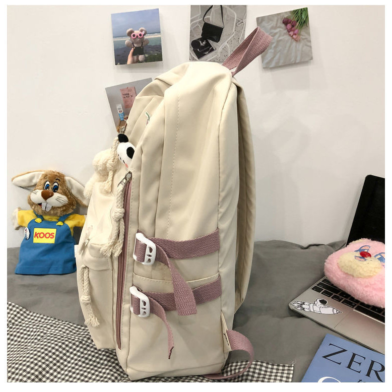 BUBC กระเป๋านักเรียน หญิงมัธยมน่ารักผู้ชายสีเขียวสีดำ เป้สะพายหลัง