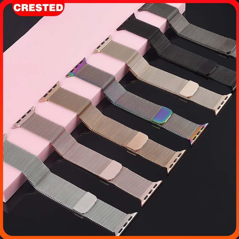 แถบโลหะสแตนเลสแม่เหล็กสำหรับ for IWatch ULTRA 3 2 SE 3 2 Series 11 10 9 8 7 38 40 41 42 44 45 46 49มม.