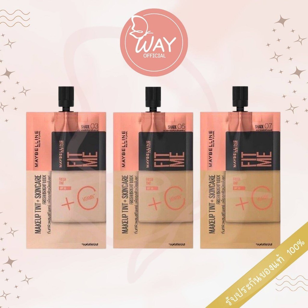 [ซอง] MAYBELLINE Fit Me Fresh Tint Foundation 5ml เมย์เบลลีน ฟิต มี เฟรช ทิ้นท์ รองพื้นเมย์เบลลีน 5 มล