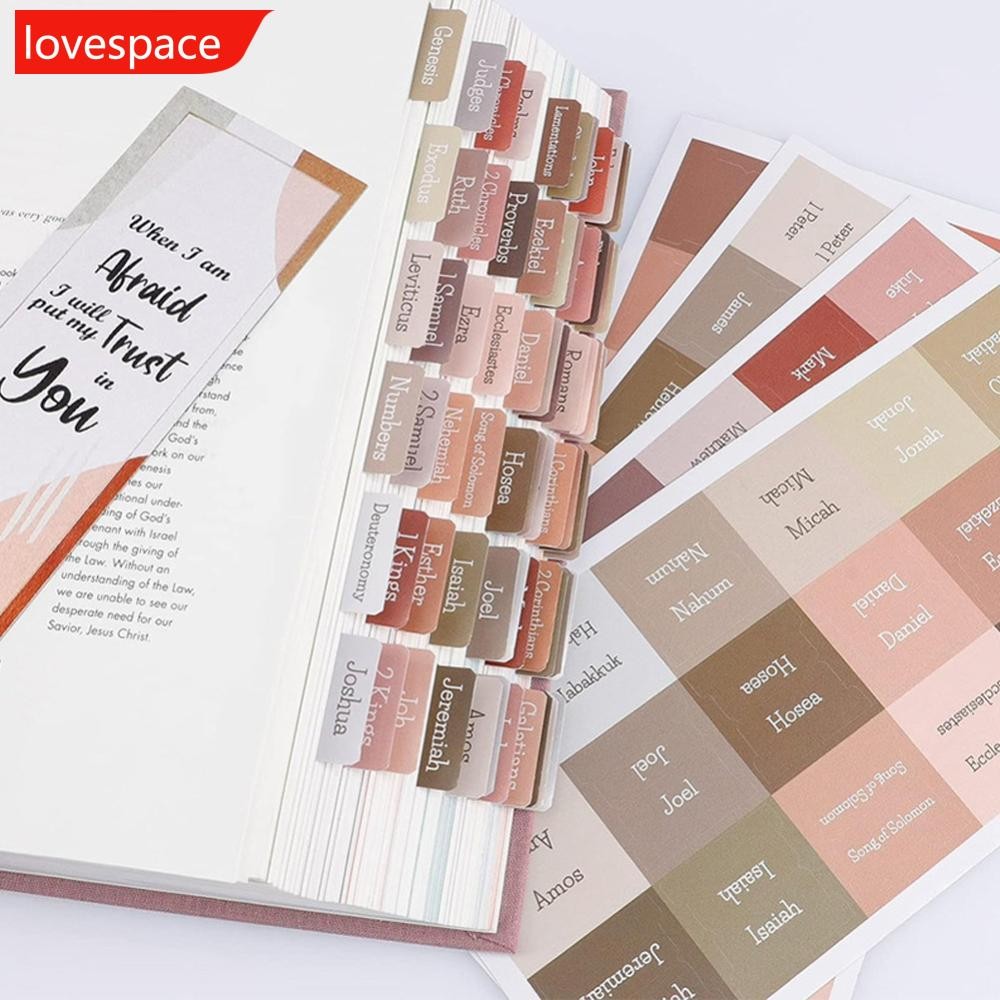 LOVESPACE 5/6 แผ่น Bible Index Label สติกเกอร์ Self-กาวแท็บกระดาษ Bible Index Tabs สําหรับศึกษาอ่านบ