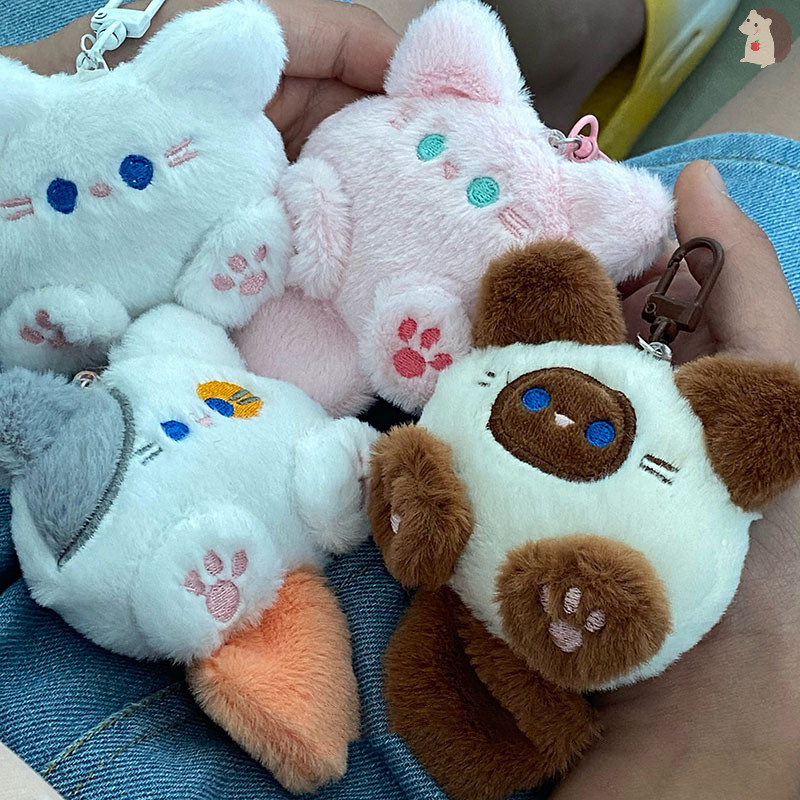 [IN] ของขวัญวันวาเลนไทน์ Kawaii ตุ๊กตาสัตว์แมวน้อยของเล่นพวงกุญแจตุ๊กตาตุ๊กตากระเป๋าจี้รถจี้พวงกุญแจเด็ก Birthyday ของขวัญ TH
