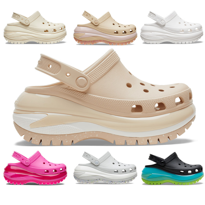 crocs แท้ Mega Crush Clog รองเท้าส้นตึกผู้หญิง กันลื่นรองเท้า # 207988