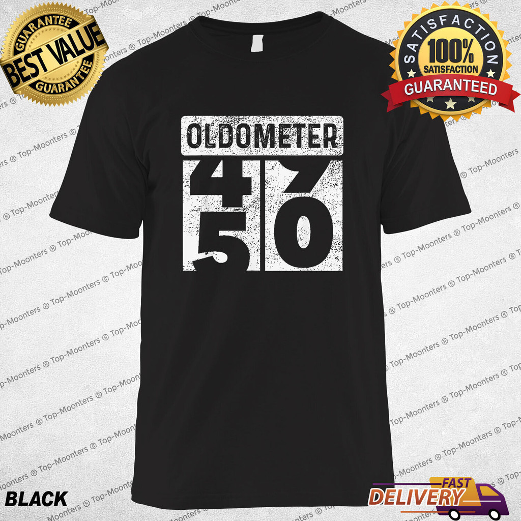 Oldometer เครื่องวัดระยะทางตลก 50Th วันเกิด 50 Yrs Old Joke เสื้อยืด Mens Men