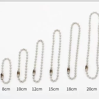 100ชิ้น โซ่ไข่ปลาสีเงิน โซ่พวงกุญแจคล้องป้าย 2.4x100mm