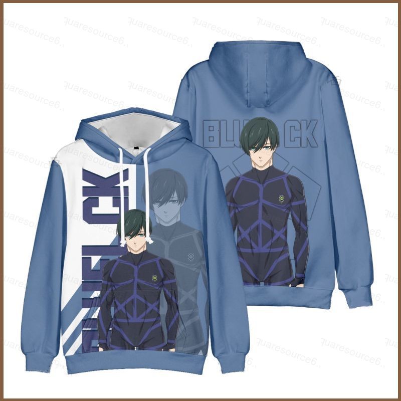 Miss Blue Lock Anime Hoodie เสื้อแขนยาว Casual Pullover แฟชั่น Isagi Yoichi Hyouma เสื้อกันหนาว 3D พ