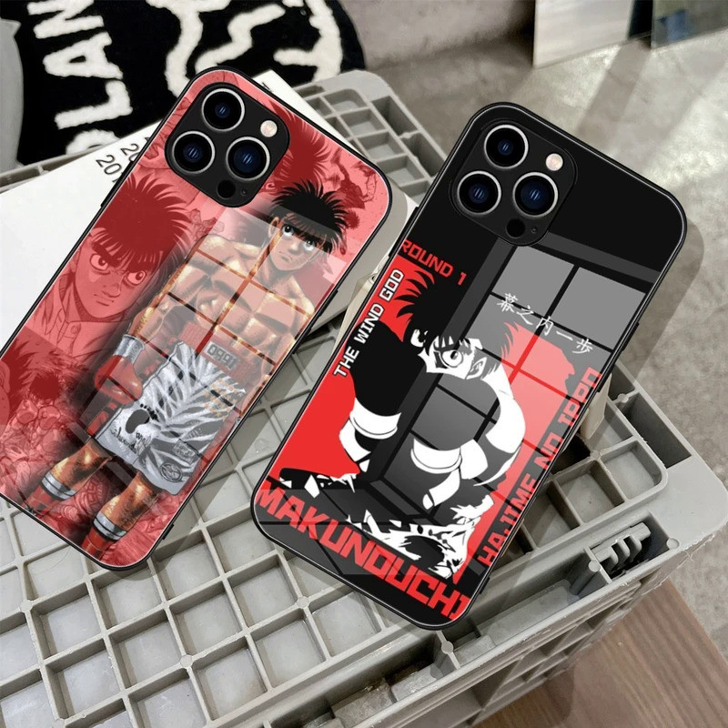 Hajime ไม่มี ippo KBG โทรศัพท์กรณีกระจกนิรภัยสำหรับ iPhone 15 14 11 12 Pro 8 7 14 15พลัส13 14 PRO MAX XR ครอบคลุม