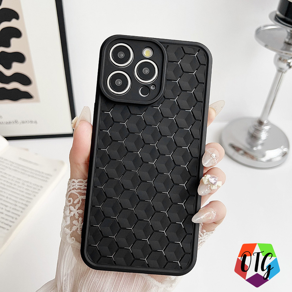 TPU เคส for IPhone 11 15 16 14 12 13 Pro Max 15plus 15promax เคสสวย ตาข่ายระบายอากาศเคส อ่อนนุ่ม แฟชั่นใหม่ เรียบง่าย