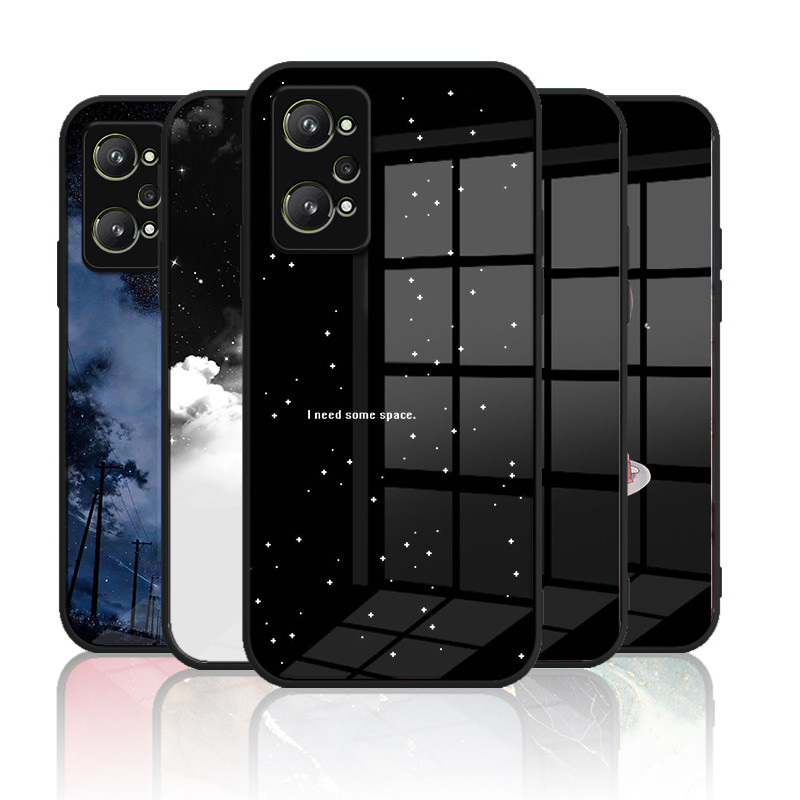 เคสกระจก OPPO realme GT Neo2 เคสกระจกนิรภัย Hard Back Cover Soft Silicon Edge