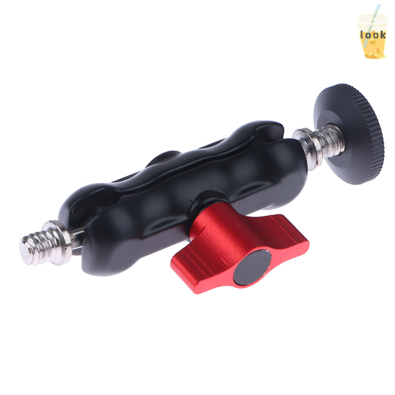 [LO] แคลมป์อลูมิเนียมอัลลอยด์พร้อมหัวบอลคู่ Magic Arm Clamp 1/4 3/8 รูสําหรับโทรศัพท์ Video Mount กล้อง Monitor ไฟ LED Mic TH