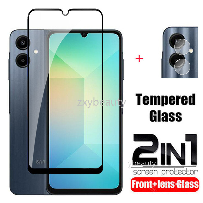SAMSUNG สําหรับSamsung Galaxy A07 LTE A06 A05 A04 5G 2025 ป้องกันหน้าจอ 2in1 คลุมทั้งหมดกระจกนิรภัยสําหรับSamsungA06 A04E SamsungA07 A07LTE 4Gกล้องเลนส์ฟิล์มป้องกันกระจก