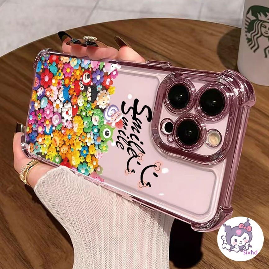 SAMSUNG สําหรับsamsung A55 A54 A34 A15 A05S A12 A13 A14 A50 A32 A25 A24 A23 A51 A52 A53 A50S A22 A73 A03 แนวโน้มโปร่งใสชุบสี่มุมAnti Rainbowถุงลมนิรภัยเคสโทรศัพท์ – โปรปัง