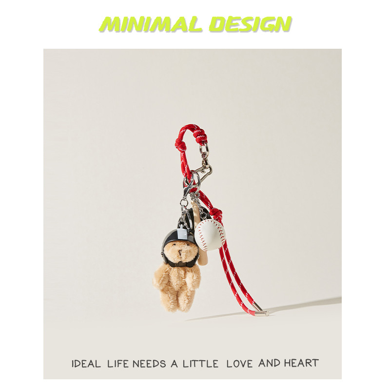 2024 หมวกกันน็อคแฟชั่นเกาหลีหมีพวงกุญแจจี้แฟชั่น