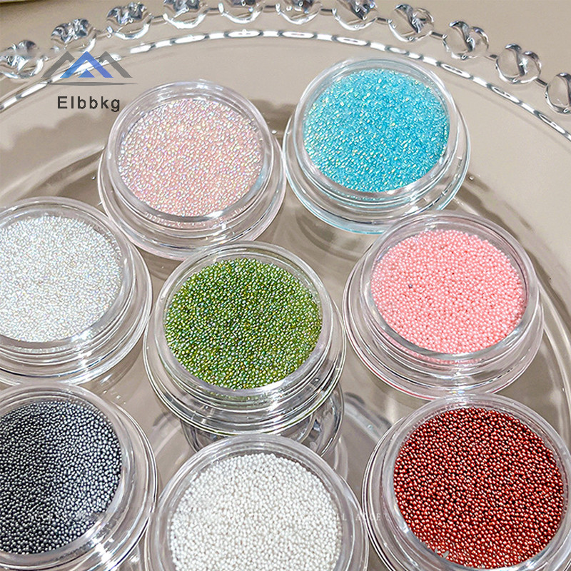Eibbkg 1 ขวด Caviar Nail Art ลูกปัด Rhinestones Multi-สี Mini Round Ball Shape เล็บคริสตัลลูกปัดสําหรับ 3D ตกแต่งเล็บลดราคา