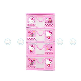Super Lock ลิ้นชักพลาสติก 3,4 ชั้น 5806,5808 Hello Kitty 26x18 ซม. เก๊ะเก็บของ คิตตี้ ที่เก็บเครื่องประดับ ชั้นเก็บของ