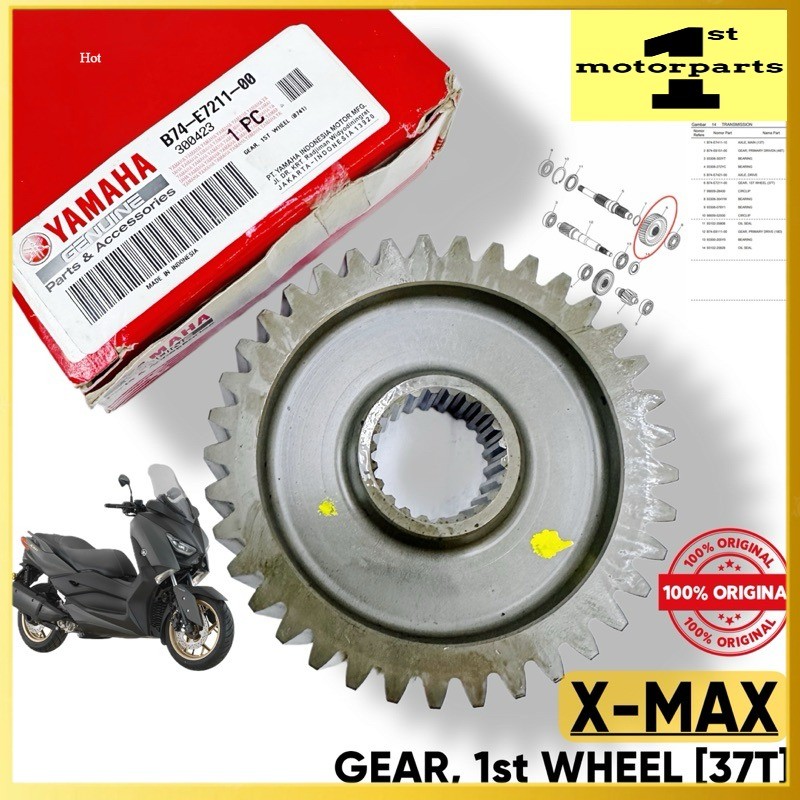 XMAX X-MAX X MAX GEAR 1ST WHEEL 37T AXLE GEAR BOX GEARBOX B74-E71-00