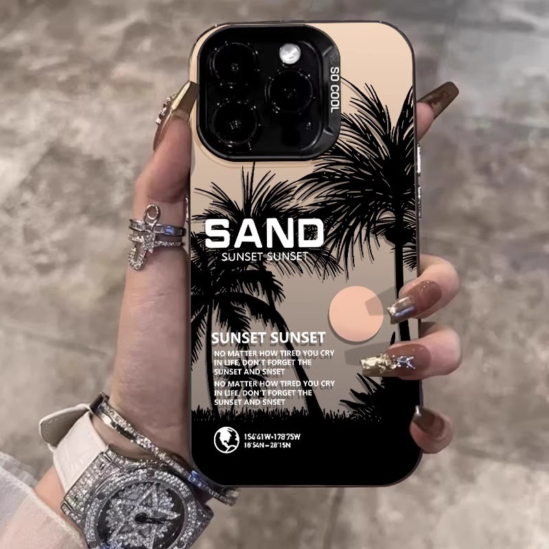 ❤️จัดส่งทันที❤️เคสไอโฟน11 12 13 14 15 16 17 Pro Max Sunset Coconut Trees กันกระแทก Case For iPhone 16PM,15PM,XS,7+ 8P