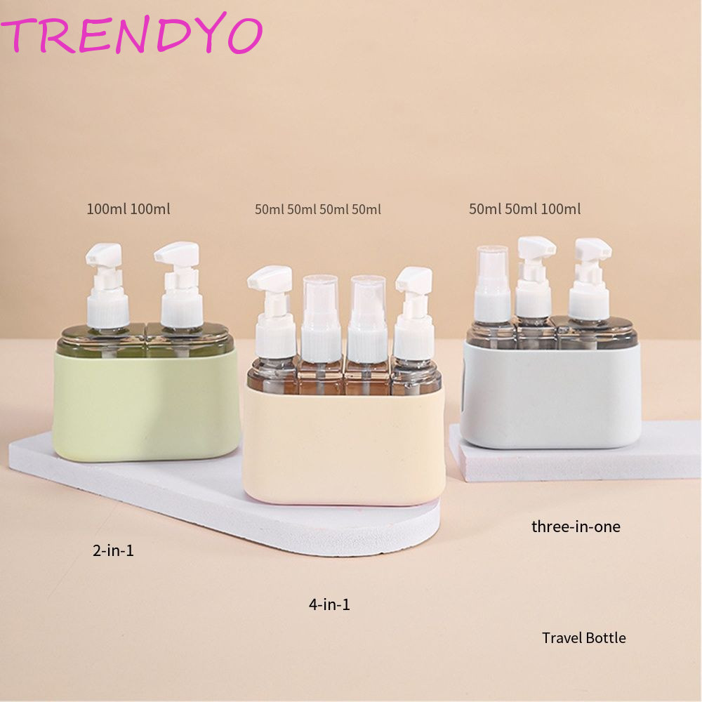 Trendyo ชุดขวดรีฟิลสําหรับเดินทาง, ชุดขวดเปล่า 2/3/4 ใน 1, สะดวก 50 มล. ขวดสเปรย์น้ําหนักเบาปั๊มขวดโลชั่นแชมพู