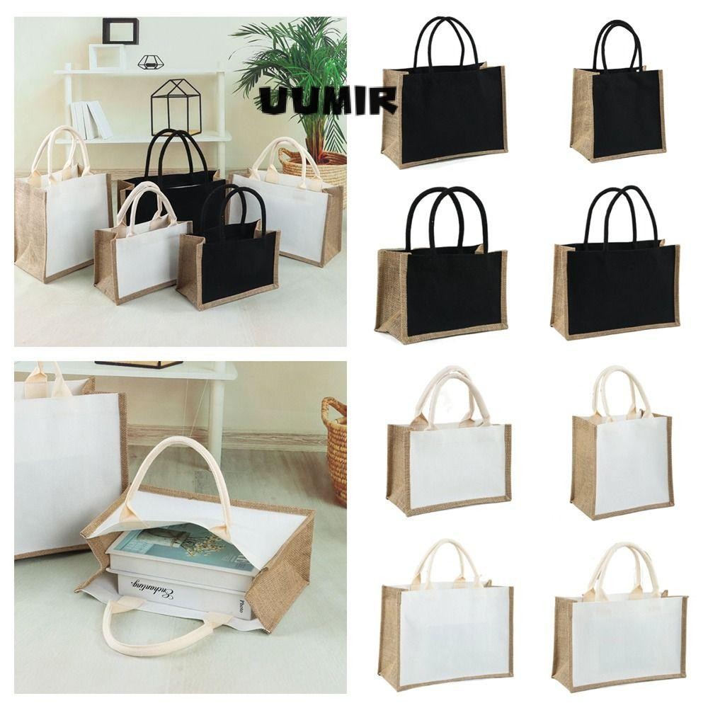 UUMIR กระสอบเปล่า, กระเป๋าถือ Tote แบบพับได้ DIY Hand Drawn, กระเป๋าเก็บของ Travel Daily Commutting Shopping Bag