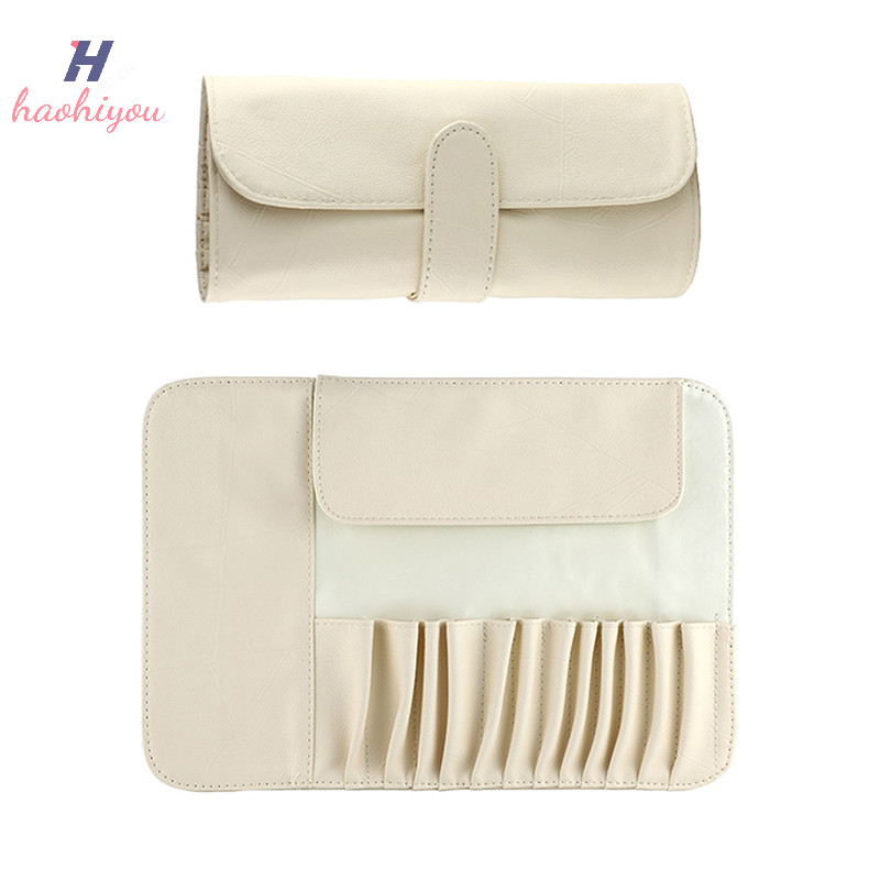 <haohiyou> 12/14/18 หลุมกระเป๋าแปรงแต่งหน้า Functional เครื่องสําอางกรณี Travel Organizer Make Up แปรง Protector เครื่องมือแต่งหน้า Rolling กระเป๋า Nice